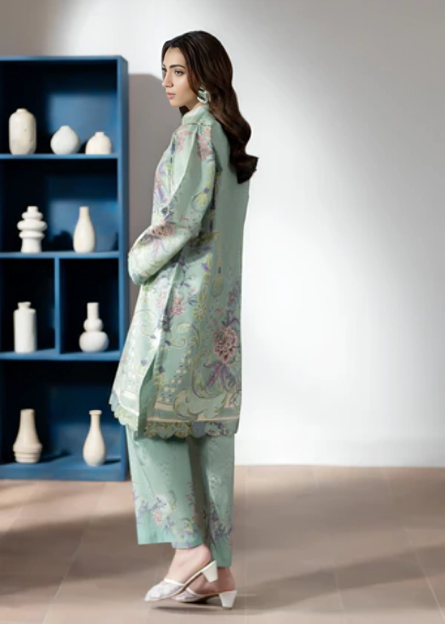 women printed three piece Bangladesh - front view
women three piece dress online BD - fabric close up
ladies three piece Tajori Bangladesh - full look