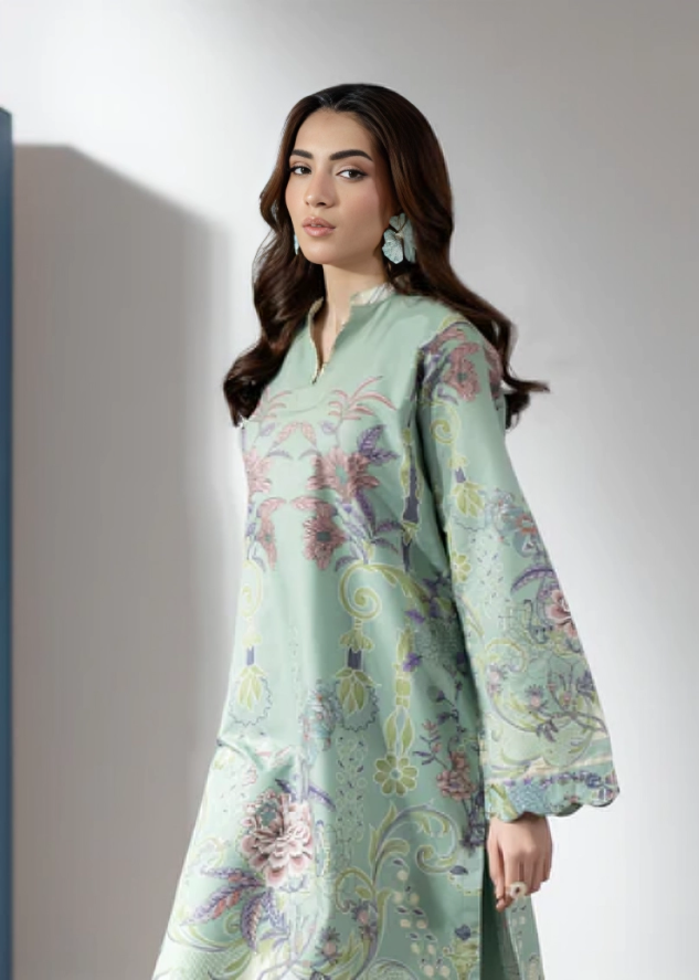 women printed three piece Bangladesh - front view
women three piece dress online BD - fabric close up
ladies three piece Tajori Bangladesh - full look