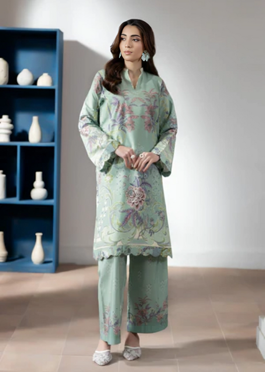 women printed three piece Bangladesh - front view
women three piece dress online BD - fabric close up
ladies three piece Tajori Bangladesh - full look