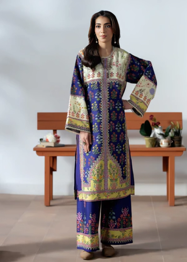 women printed three piece Bangladesh - front view
women three piece dress online BD - fabric close up
ladies three piece Tajori Bangladesh - full look