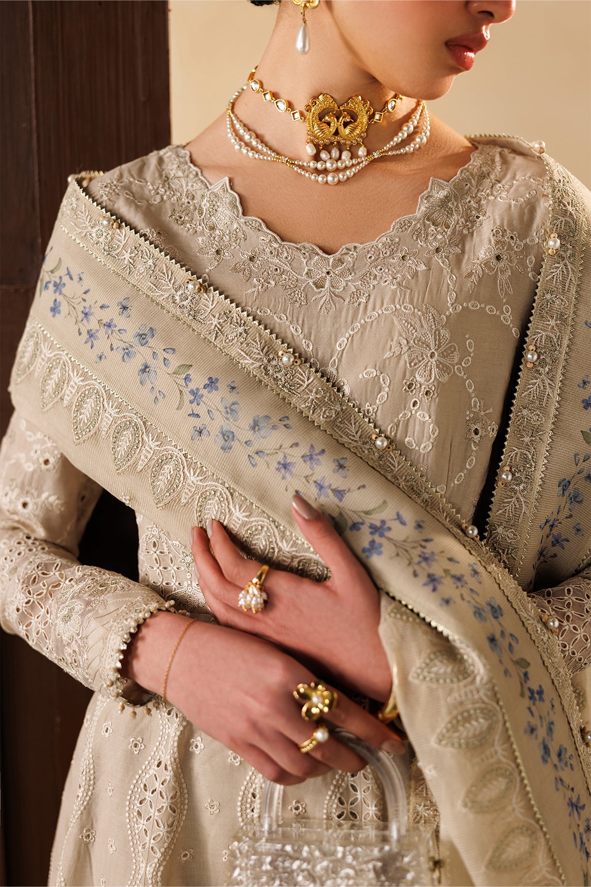 UNSTITCHED EID LAWN Embroidered Lawn EL26-D03 Fabric Suit