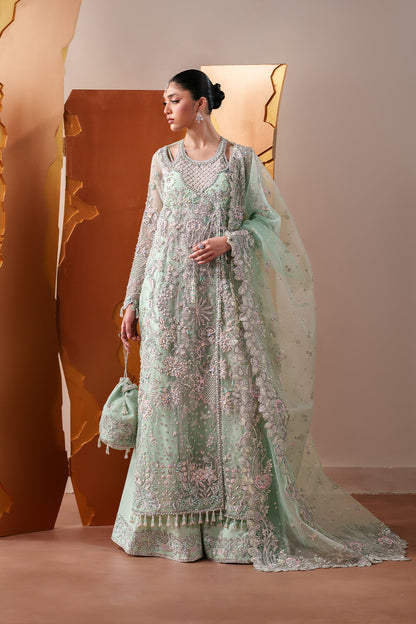 Emaan Adeel Women's Embroidered Organza Suit Moonstone Gleam