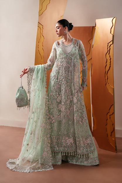 Emaan Adeel Women's Embroidered Organza Suit Moonstone Gleam