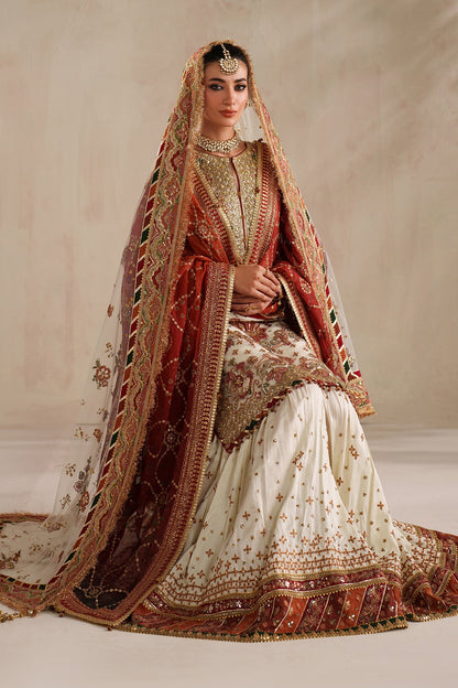 Traditional yet modern Pakistani net suit set by Baroque for formal parties and wedding events