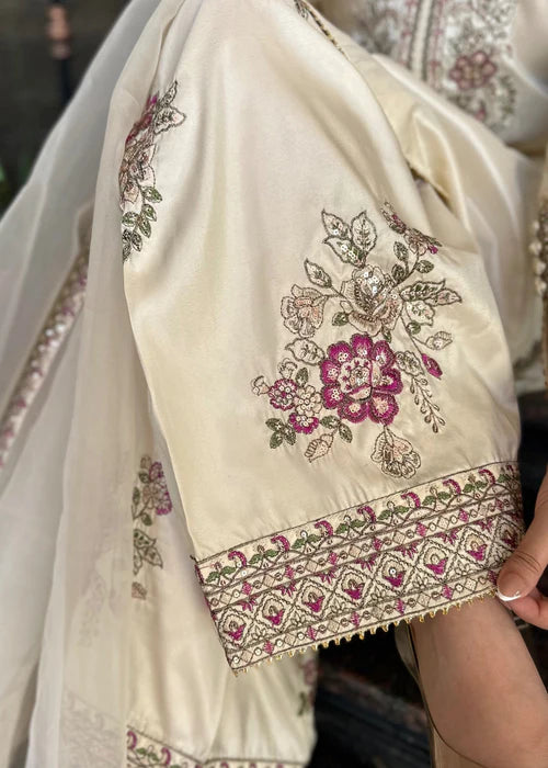 Floral embroidered Farshi Sharara pants for women, traditional Pakistani bottom wear, festive luxury ethnic fashion design