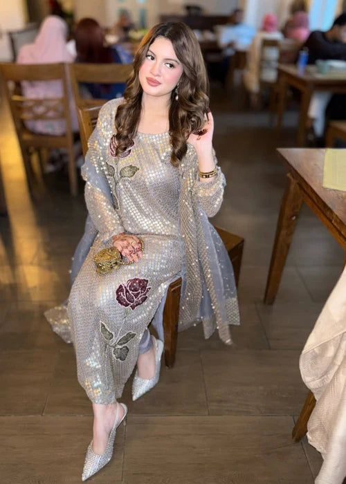 Sleeve Work & Sequin Details - Tajori Collection