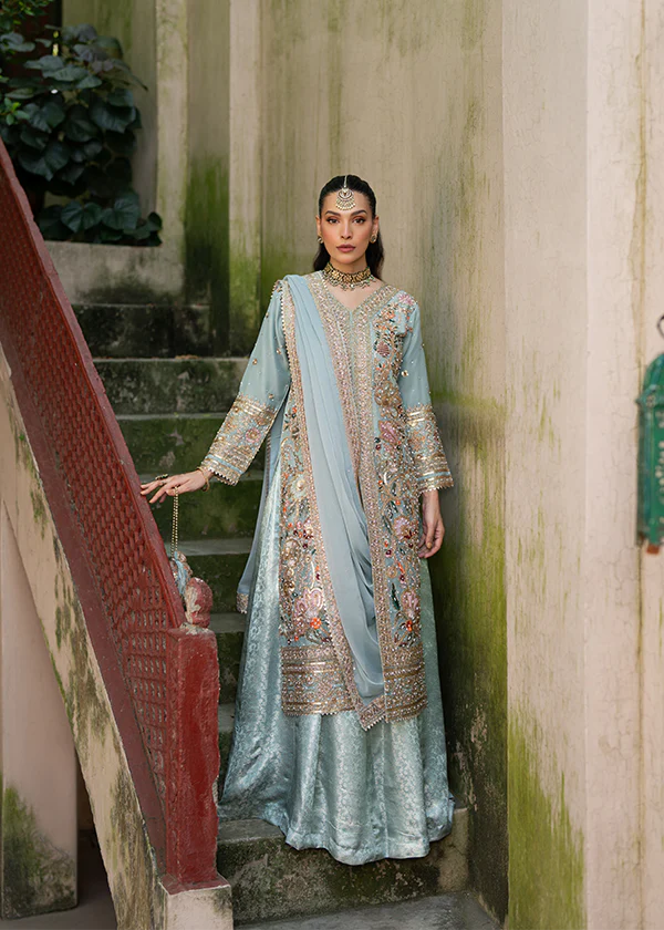 Traditional Pakistani stitched lehenga suit with heavy embroidery for festive occasions
