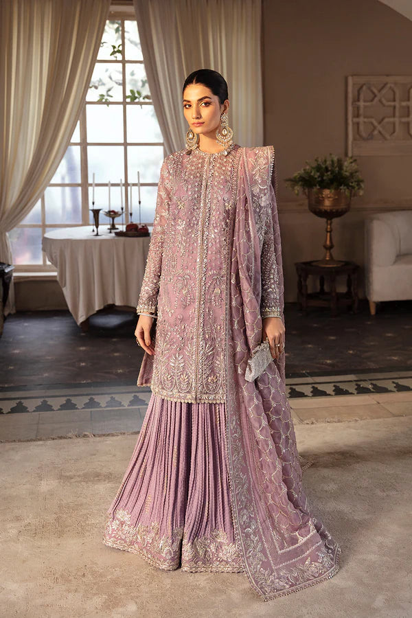 Soraya Sehr luxury organza jacket and crushed sharara set front view - Tajori