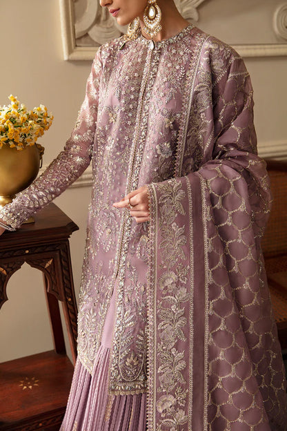 Intricate hand-embellished detailing on Soraya Sehr designer organza jacket - Tajori