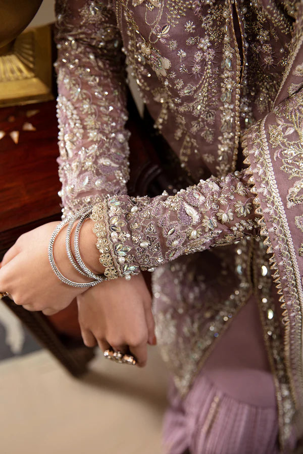 Elegant Soraya Sehr 3-piece festive ensemble with crushed sharara - Tajori