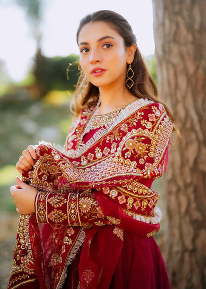 Sunaira by Turba original luxury embroidered chiffon formal suit, Pakistani designer wear available for pre-order at Tajori.