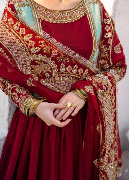 Sunaira by Turba original luxury embroidered chiffon formal suit, Pakistani designer wear available for pre-order at Tajori.