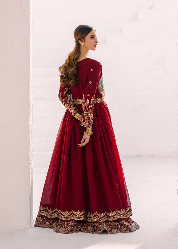 Sunaira by Truba original luxury embroidered chiffon formal suit, Pakistani designer wear available for pre-order at Tajori.